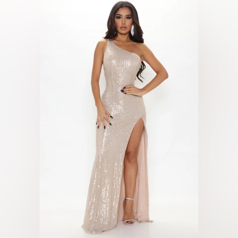 Fashion Nova Sequin Maxi Dress - Gold (NEW; no tags)